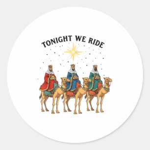Ikväll Ridar Vi Jul, 3 Kloka Män Roligt Jul Runt Klistermärke