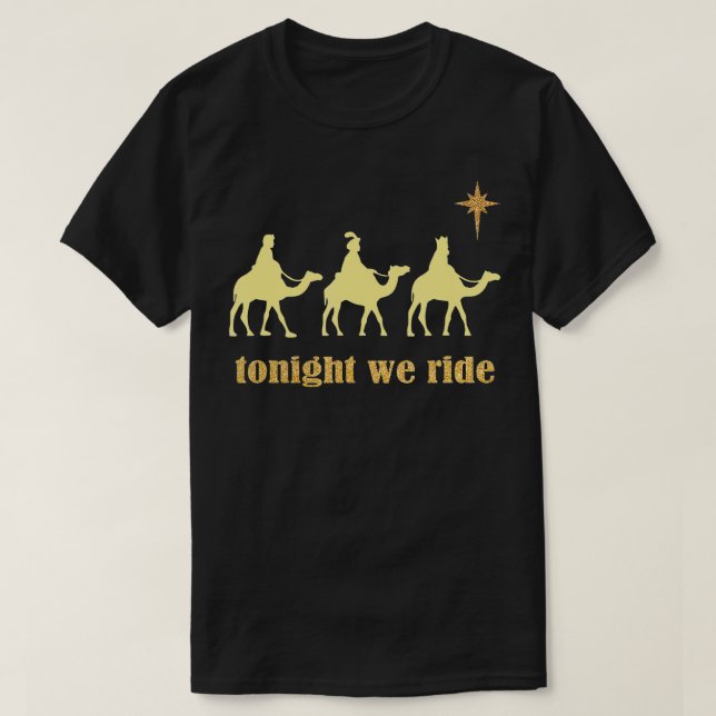 Ikväll ride vi jul 3 Wise Manar Camel Ride T Shirt (Design framsida)
