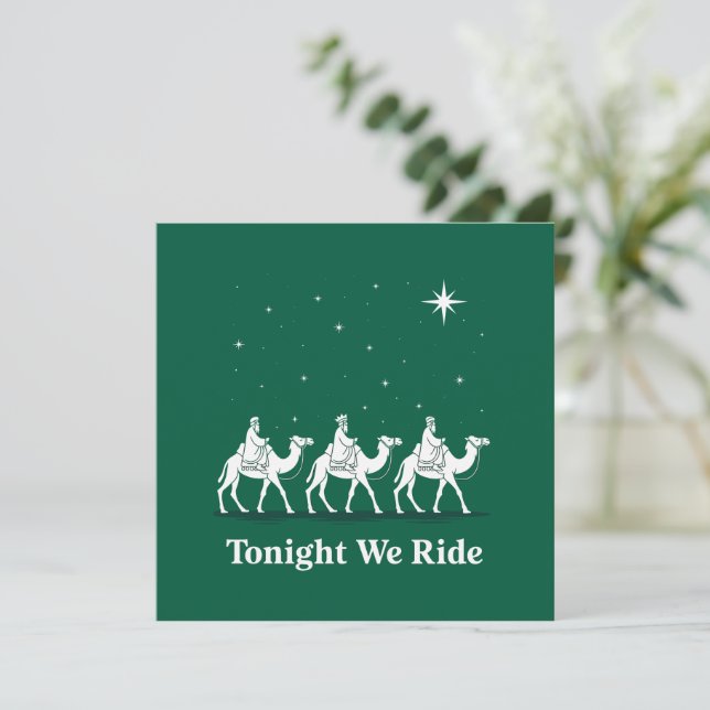 Ikväll Rider Vi Jul Kristen Tro Xmas Julkort (Stående Fram)