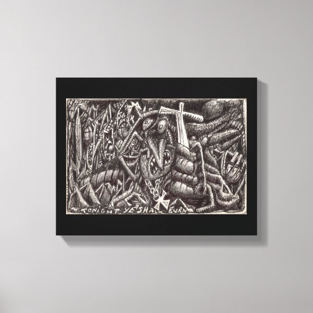 "Ikväll ska du brinna!" Canvastryck (Framsida)