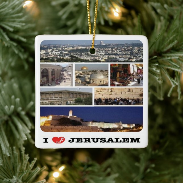 IL003 i kärlek JERUSALEM Israel Mellan östern, Julgransprydnad Keramik (Träd)