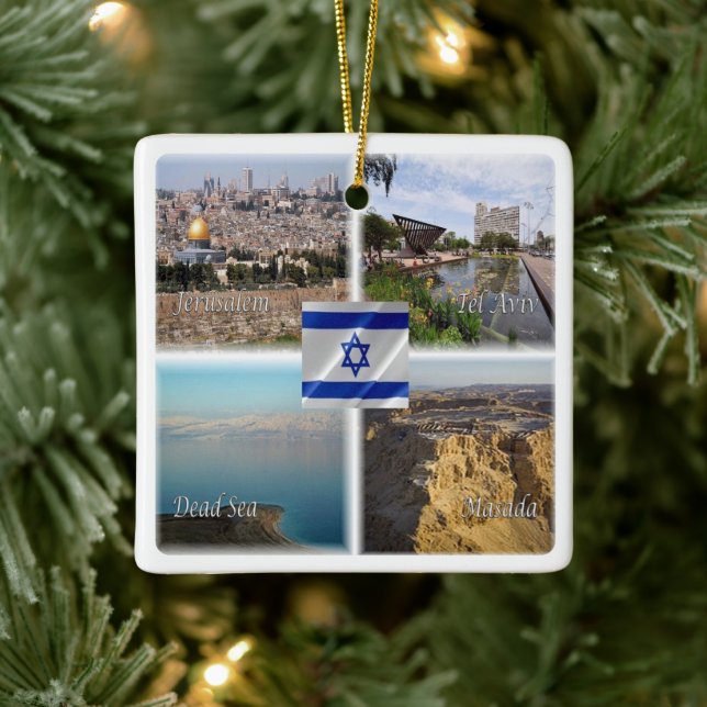 IL006 TEL AVIV JERUSALEM, Israel Julgransprydnad Keramik (Träd)