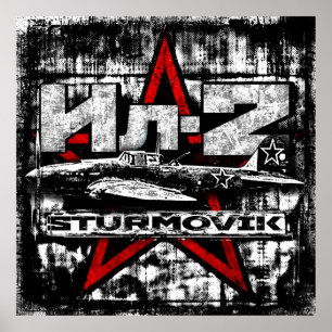 Il-2 Sovjetplan för markattack Poster