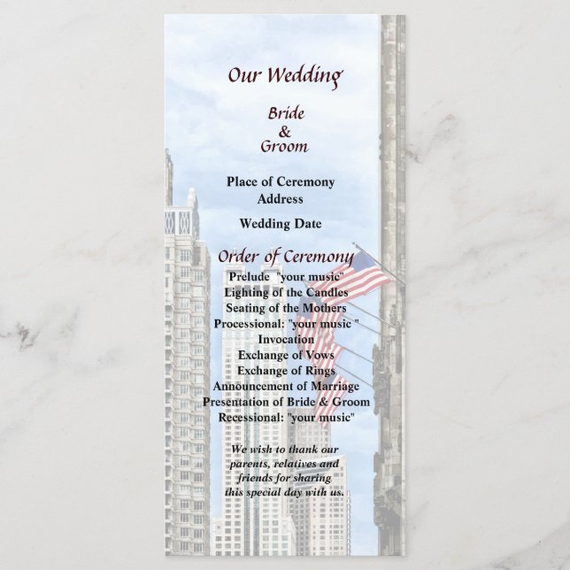 Il - Flaggor längs Michigan Ave Chicago Program (Framsida)