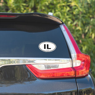 IL Illinois american state code oval vinyl-dekaler Klistermärken