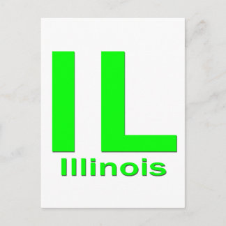 IL Illinois, vanlig grönt Vykort