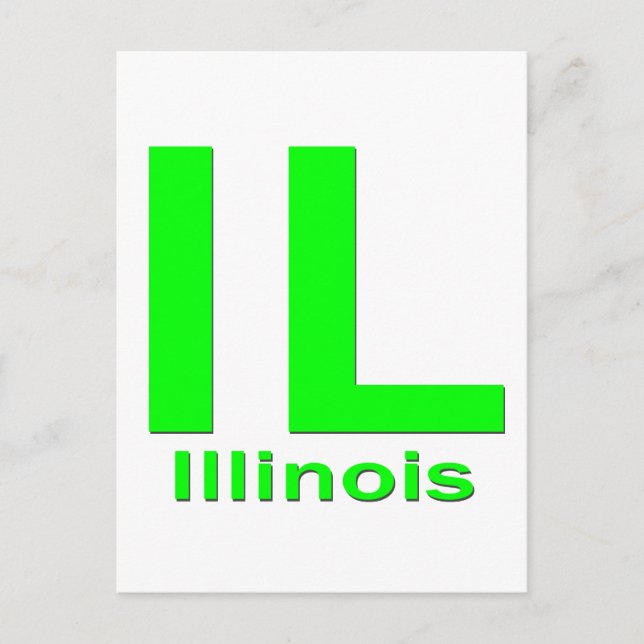 IL Illinois, vanlig grönt Vykort (Framsida)