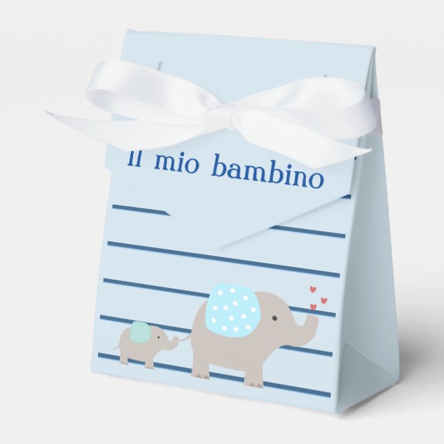 "Il mio bambino/my baby" favoritbox med Elephant Presentaskar (Framsidan Sidan)