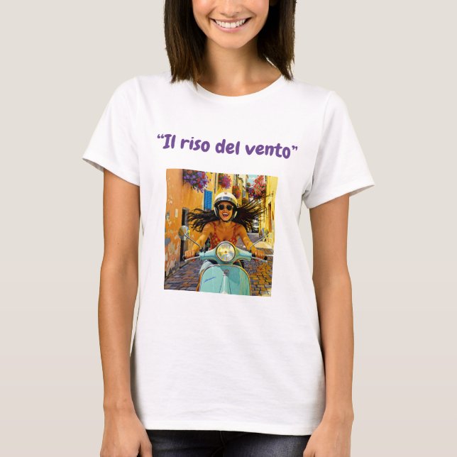  “Il riso del vento” (Vindens skratt) T Shirt (Framsida)