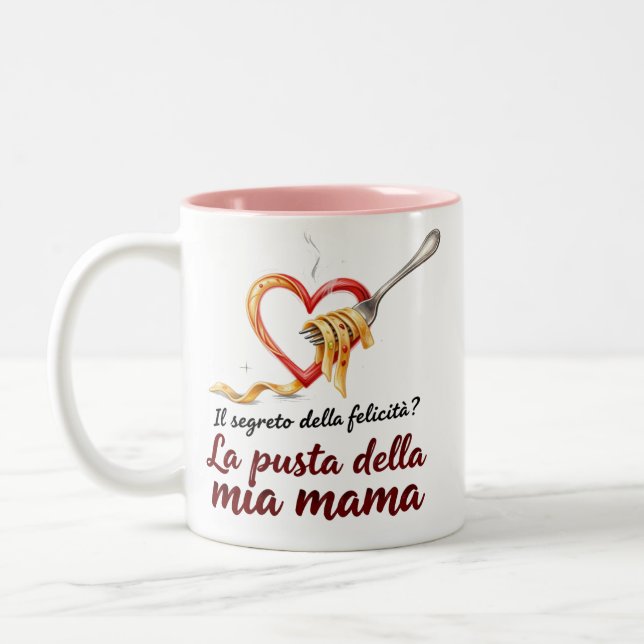 Il Segreto Della Felicita Pasta Mama Två-Tonad Mugg (Vänster)
