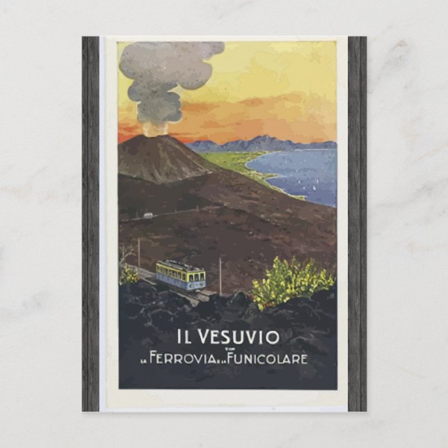 Il Vesuvio Ferrovia Funicolare, Vintage Vykort (Framsida)