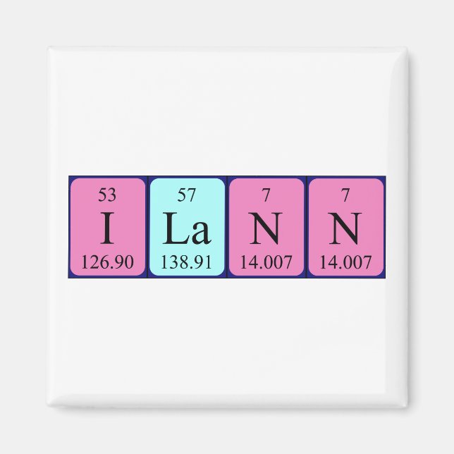 Ilann Periodisk bord namn magnet (Framsidan)