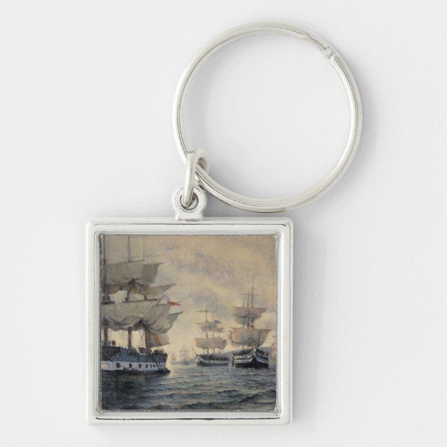 Ilastningen av den befria expeditionen av Pe Fyrkantig Silverfärgad Nyckelring (Framsidan)