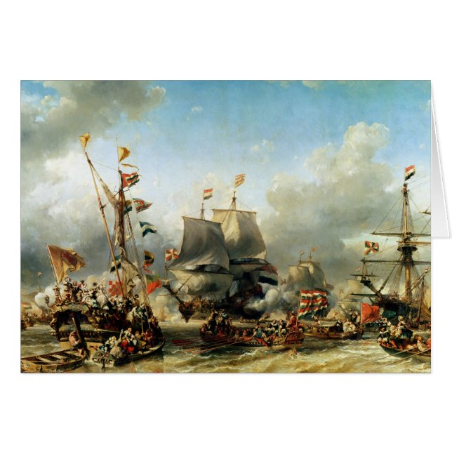 Ilastningen av Ruyter och William de Witt Hälsningskort (Framsidan Horizontal)