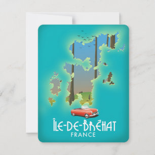Île-de-Bréhat, frankrike vintage resemålning affis