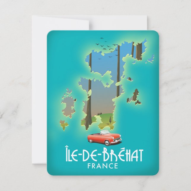 Île-de-Bréhat, Frankrike vintage reseskylt (Framsida)