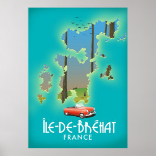 Île-de-Bréhat, frankrike vintage stil reseaffisch Poster