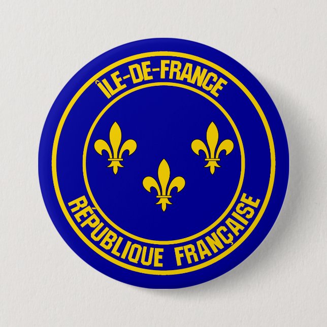 Île-de-Frankrike Round Emblem Knapp (Framsida)