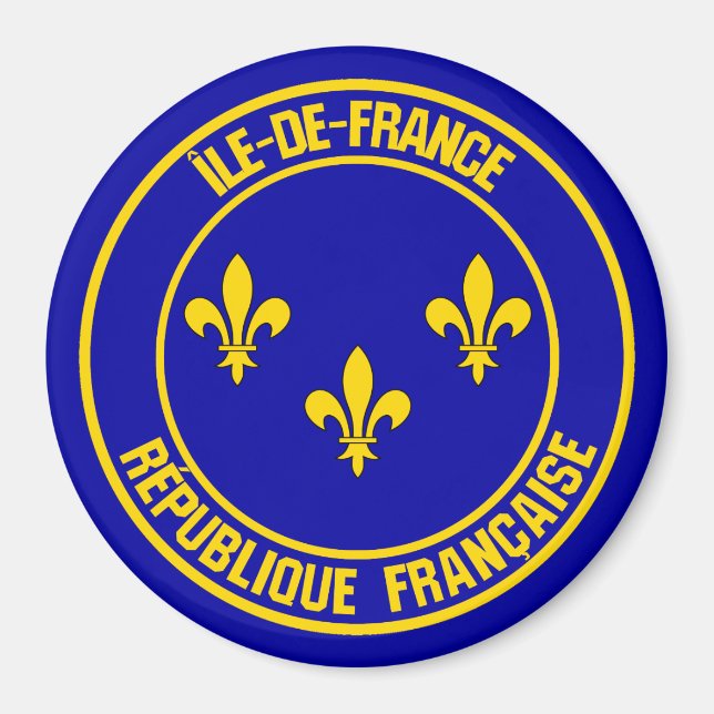 Île-de-Frankrike Round Emblem Magnet (Framsidan)
