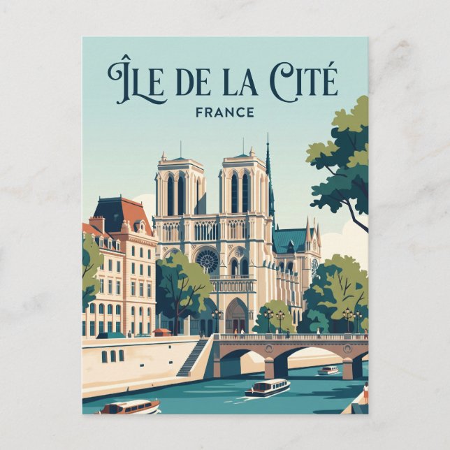 Île de la Cité Frankrike Vykort (Framsida)