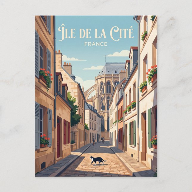 Île de la Cité Frankrike Vykort (Framsida)