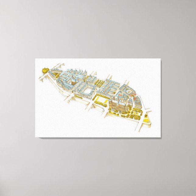 Ile-de-la-Cite Paris Frankrike Canvastryck (Framsida)