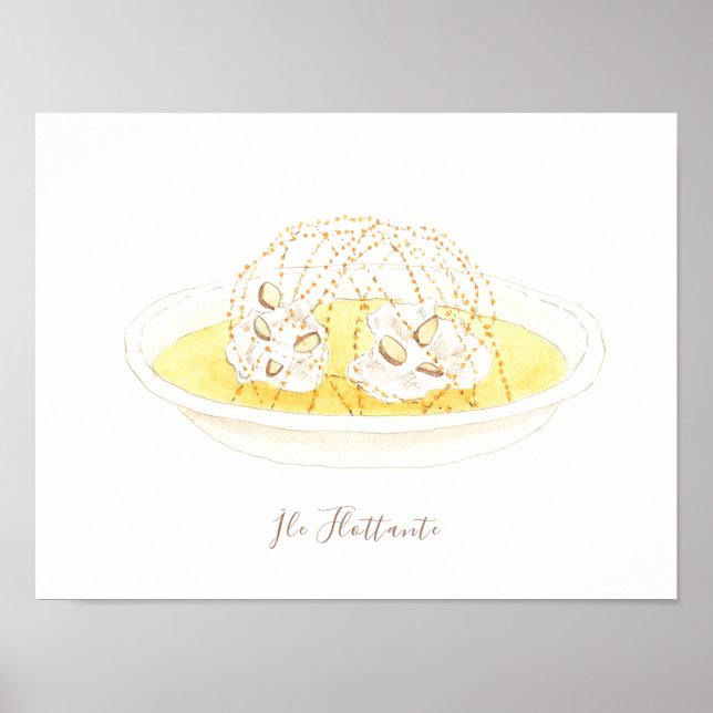 Île Flottante vattenfärg Poster (Framsidan)