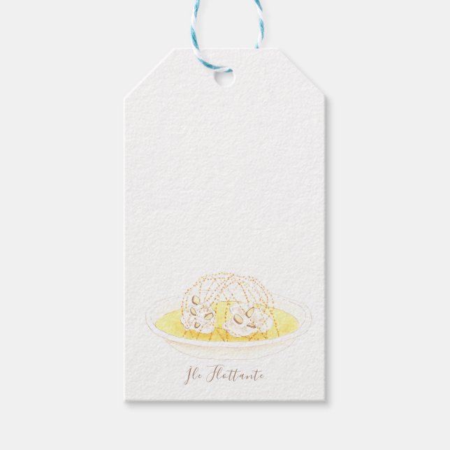 Île Flottante vattenfärg Presentetikett (Framsidan)