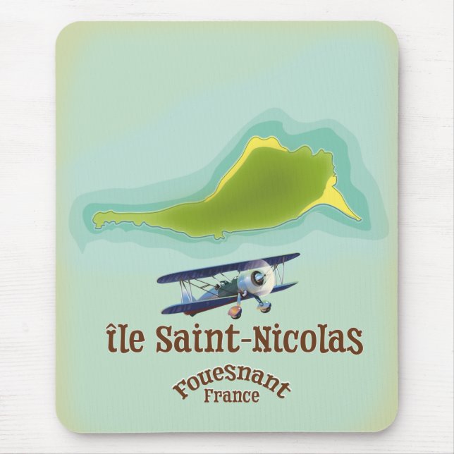Île Saint-Nicolas Fouesnant Frankrike karta Musmatta (Framsidan)