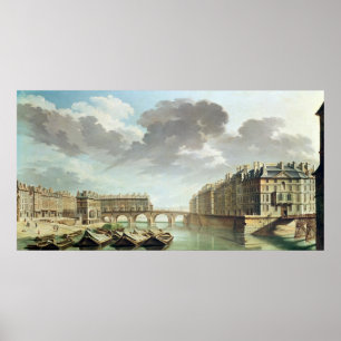 Ilen St Louis och Ponten Marie i 1757 Poster