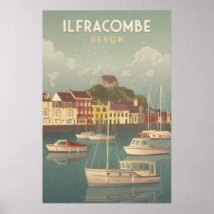 Ilfracombe Devon Resemålningaffisch Poster