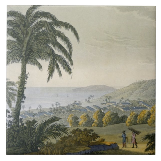 Ilheus (färggravyr) kakelplatta (Framsidan)