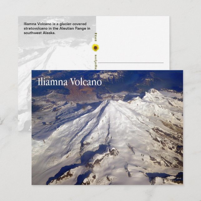 Iliamna Volcano, Aleutian Range, AK - vykort (Fram/baksida)