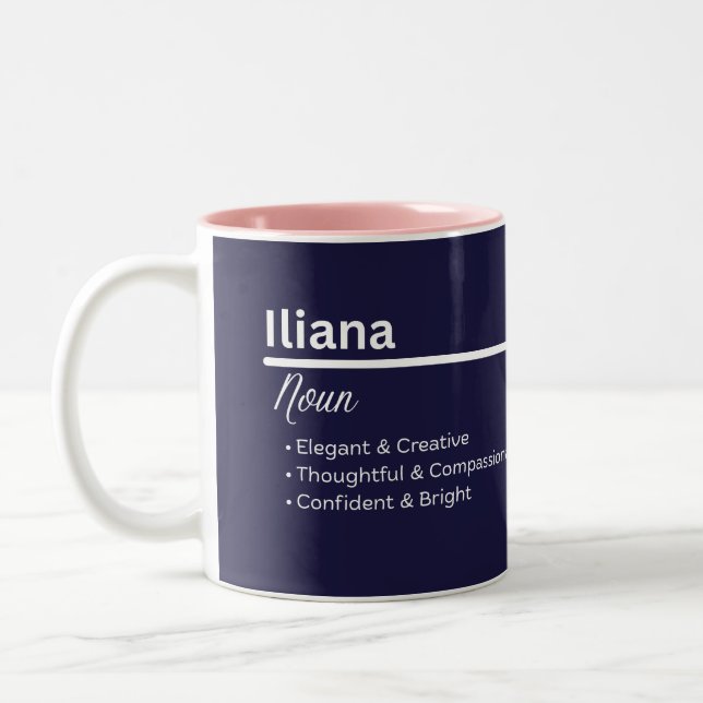 Iliana Personalized Name Coffee Mug Två-Tonad Mugg (Vänster)