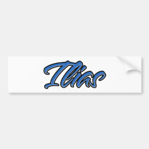 Ilias Namn blå Aufkleber Sticker Autoaufkleber Bildekal