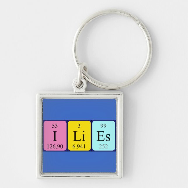 Ilies Periodisk nyckelring bord namn (Framsidan)
