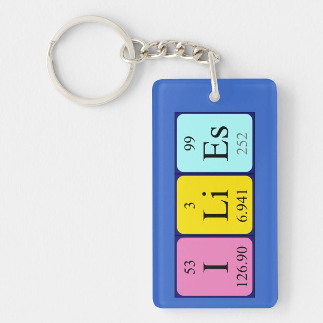 Ilies Periodisk nyckelring bord namn (Framsidan)