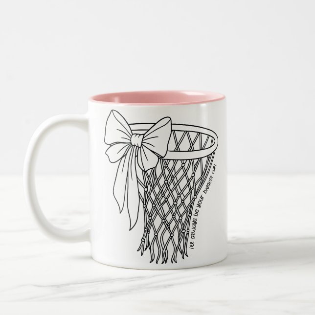 I'll Always Be Your Biggest Fan Basketball Bow Två-Tonad Mugg (Vänster)