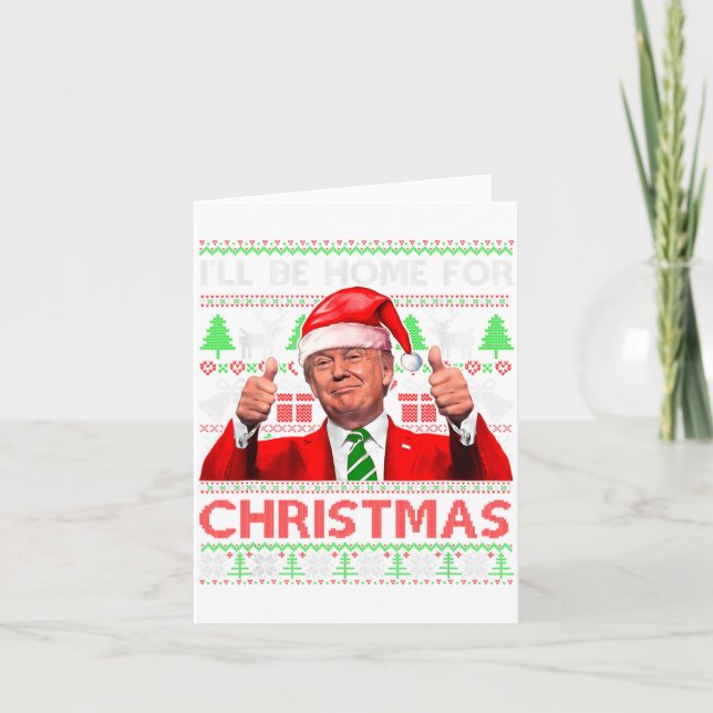 Ill Be Home For Christmas Santa Trump Xmas Pajama  Kort (Framsida)