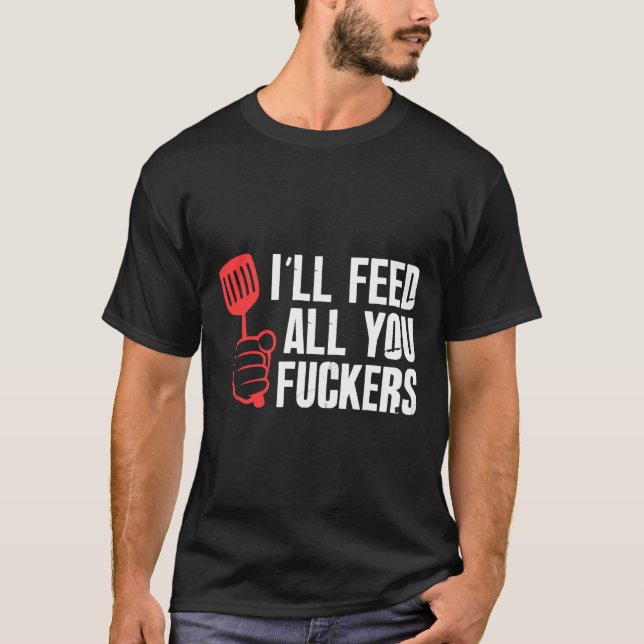 Ill Matar Superskojet Bbq Kitchen Cook T Shirt (Framsida)