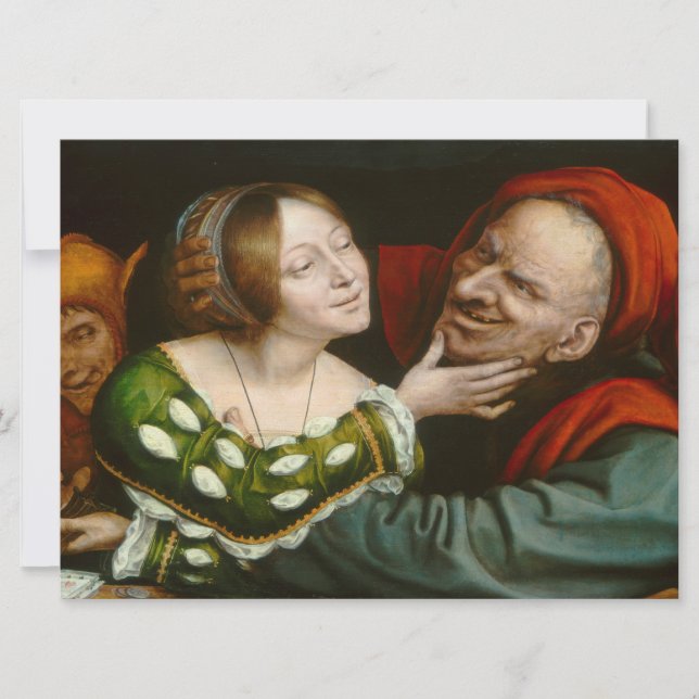 Ill-Matched Älskare (av Quentin Massys) Kort (Framsida)