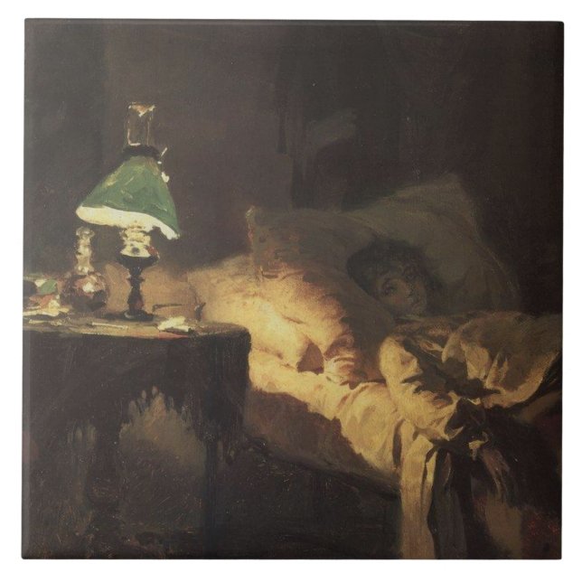 Ill Woman (av Vasily Polenov) Kakelplatta (Framsidan)