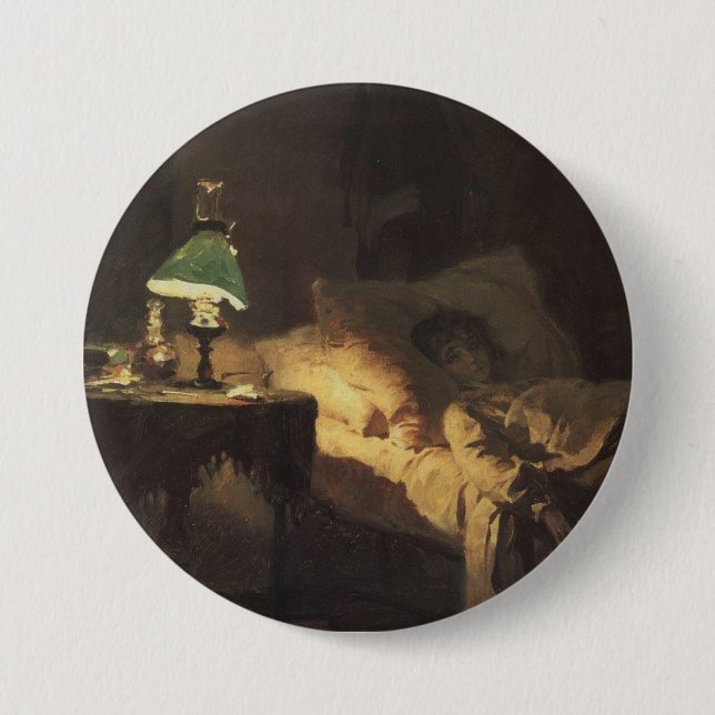 Ill Woman (av Vasily Polenov) Knapp (Framsida)