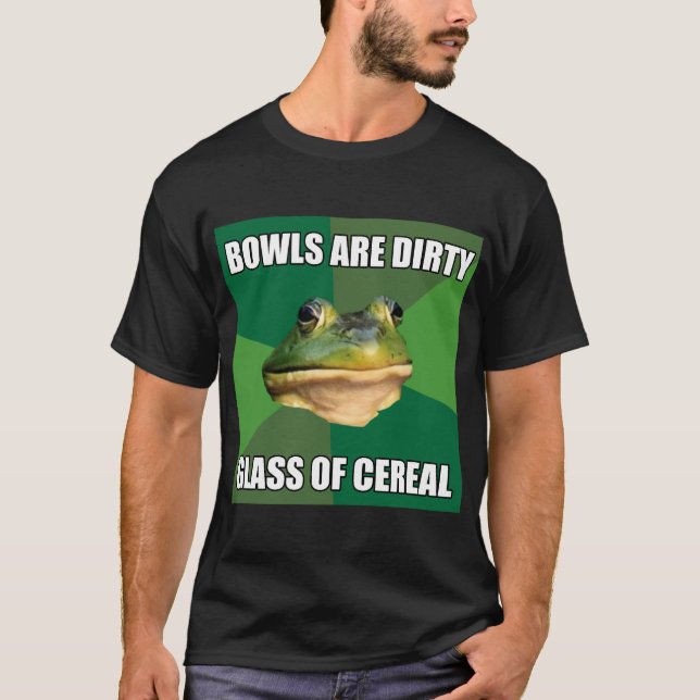 Illaluktande ungkarlgrodaexponeringsglas av tee shirt (Framsida)