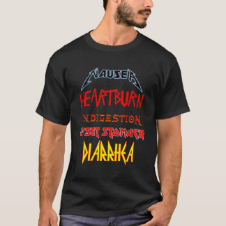 Illamående Heburn Indigestion Uppsättning Stomach T Shirt