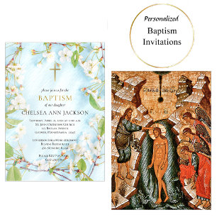 Illamående Ortodox Christian Baptism Inbjudningar