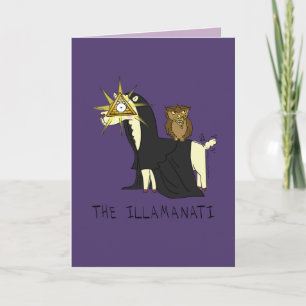 Illamanati Llama Illuminati Funny Greeting Card Kort