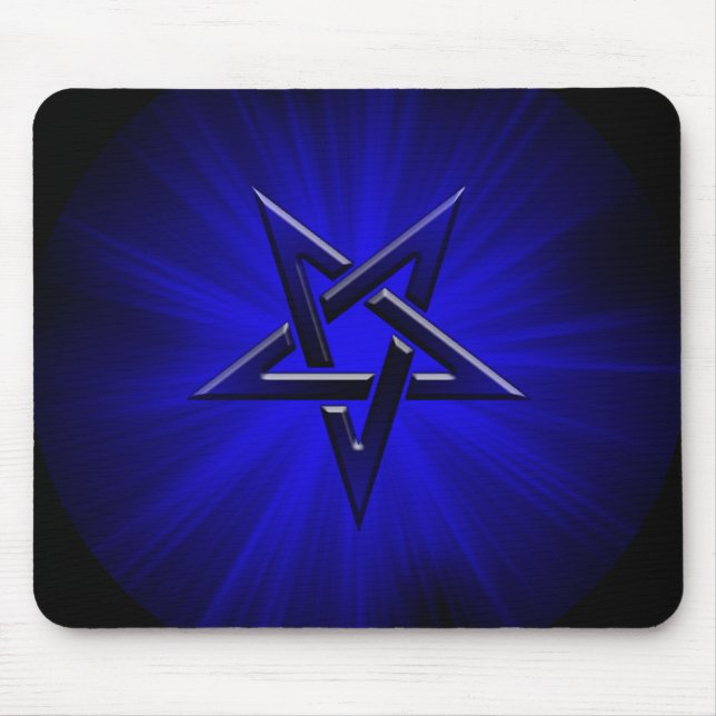 Illavarslande blått inverterad Pentagram Musmatta (Framsidan)