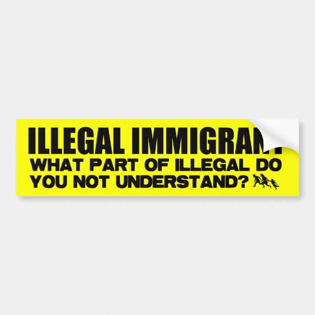 Illegal invandrare bildekal (Framsidan)