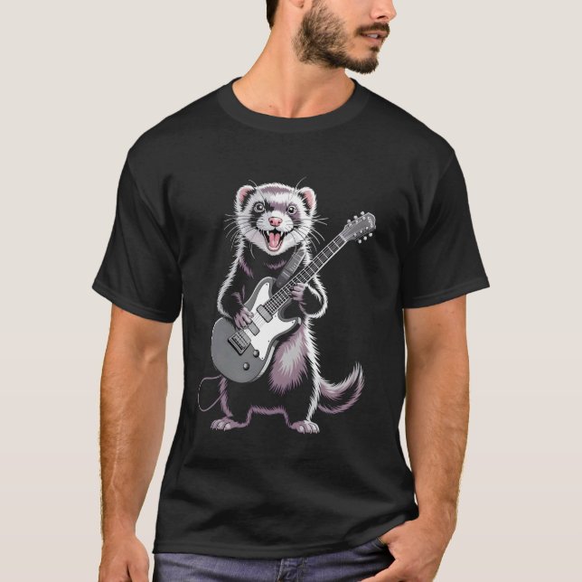 Iller Rollig Gitarr Djur T Shirt (Framsida)